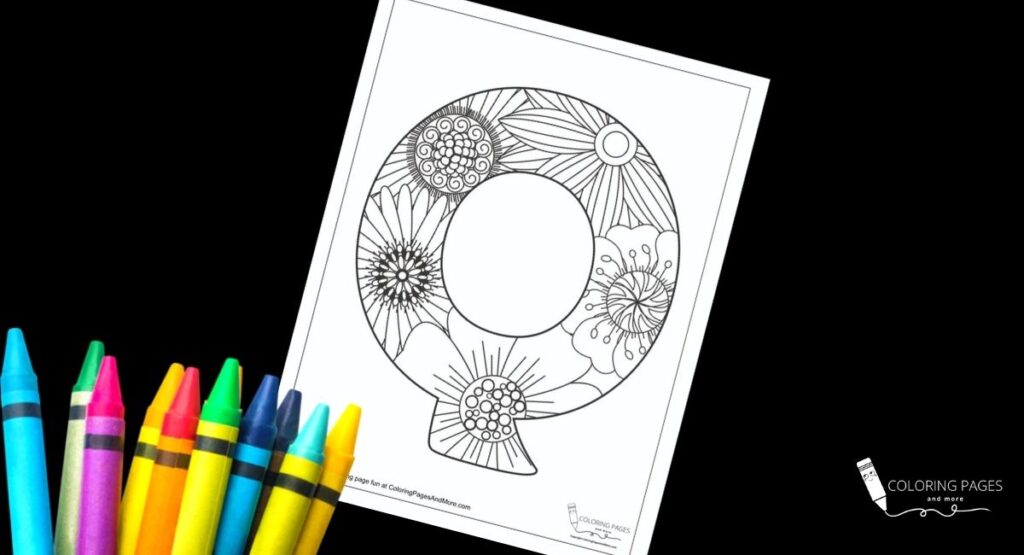 Floral Q Alphabet Coloring Page