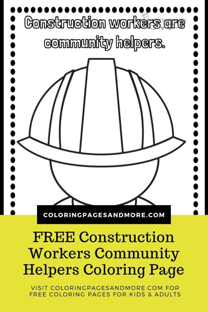 Construction Workers Community Helpers Coloring Page