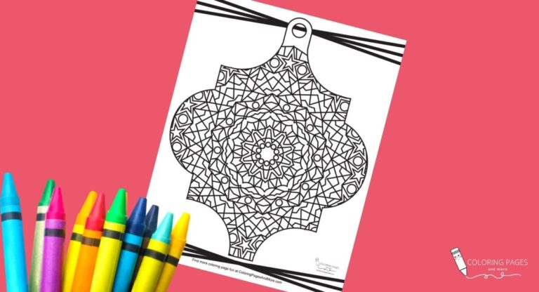 Christmas Ornament with Star Details Coloring Page