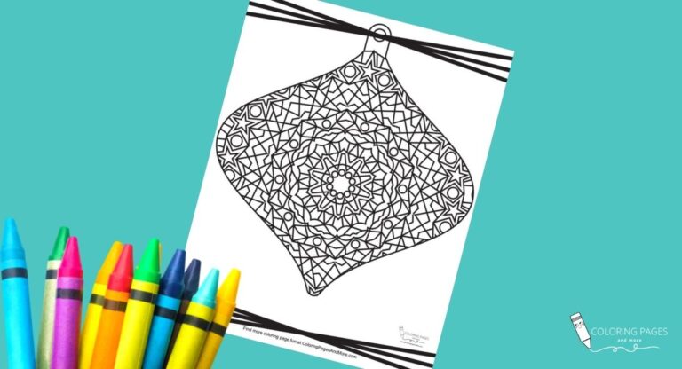 Pretty Detailed Christmas Ornament Coloring Page