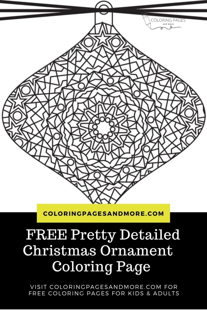 Pretty Detailed Christmas Ornament Coloring Page