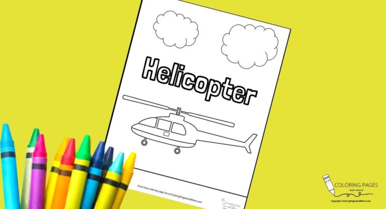 Flying Helicopter Coloring Page