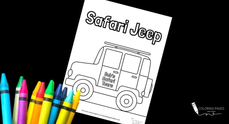 Safari Jeep Coloring Page
