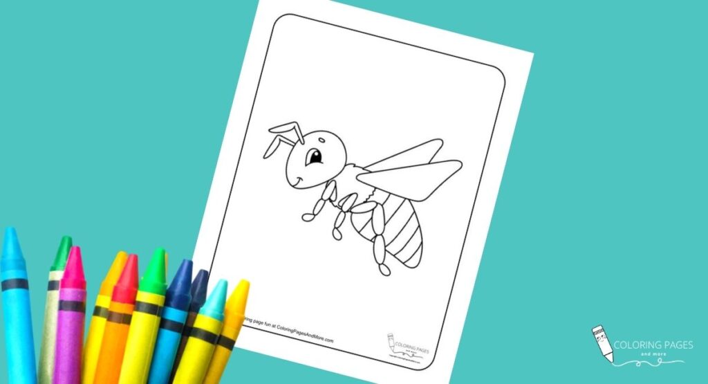 Happy Bee Coloring Page