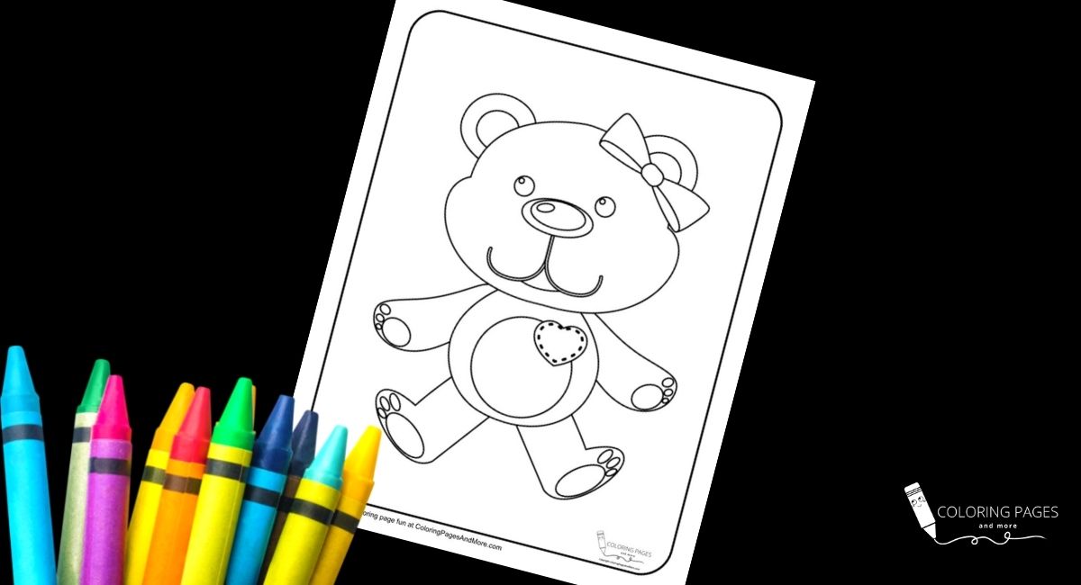 Teddy Bear with Bow Coloring Page