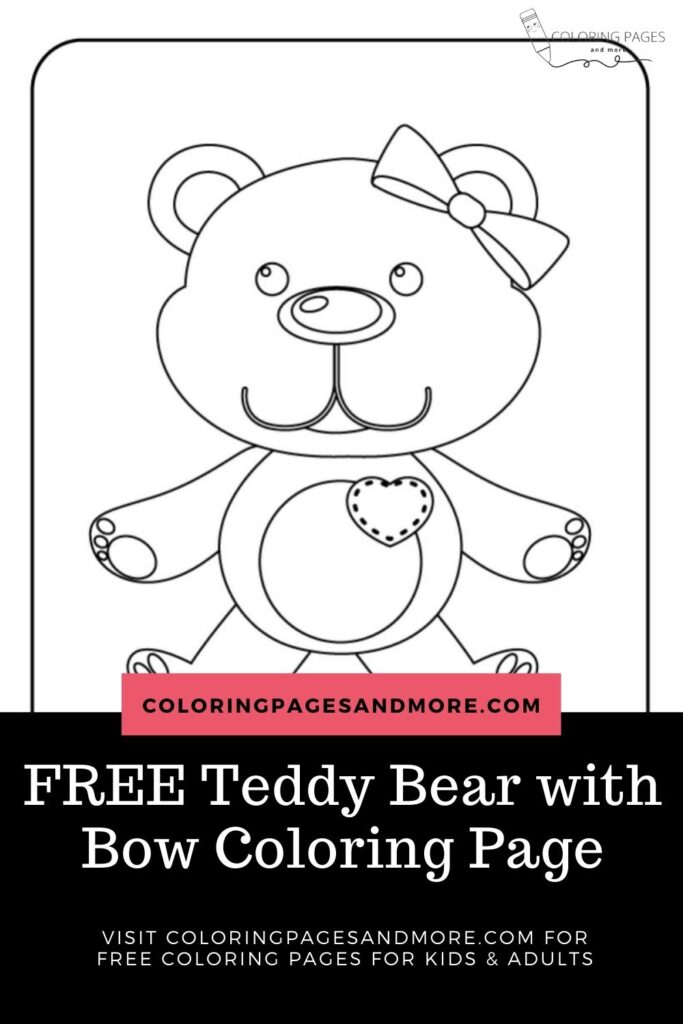 Teddy Bear with Bow Coloring Page