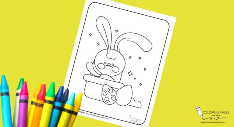 Bunny and Eggs Easter Coloring Page