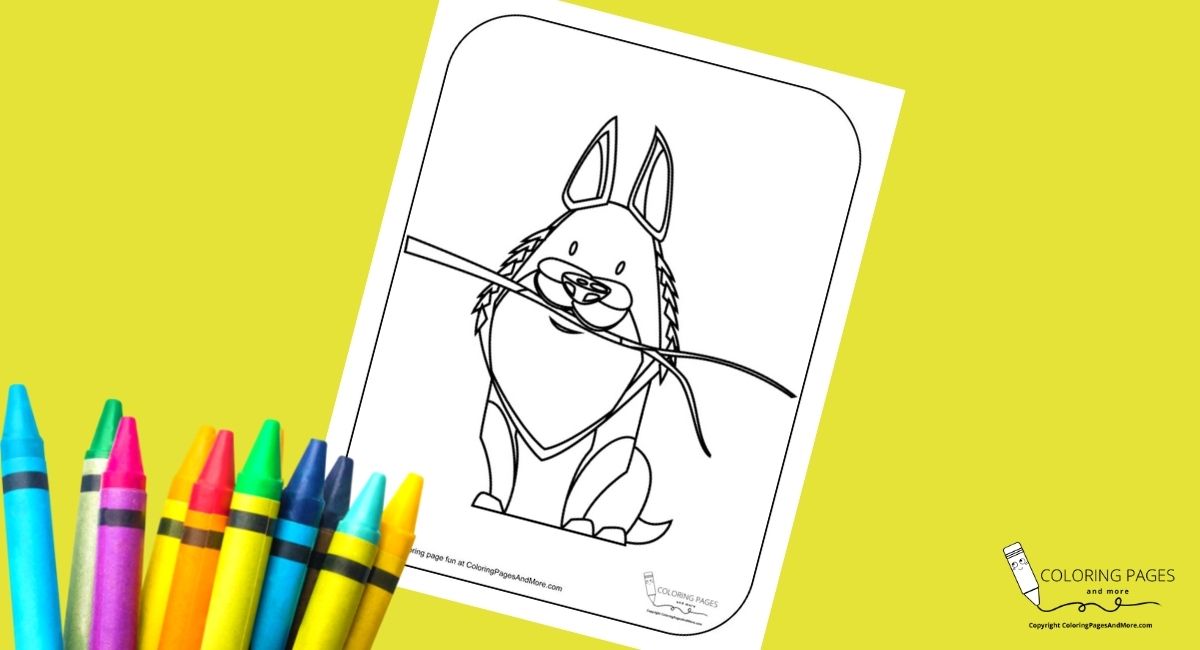 Dog with Stick Coloring Page
