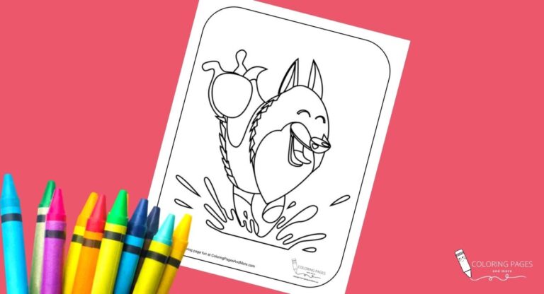 Splashing Dog Coloring Page