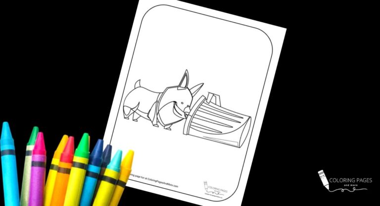 Dog in the Trash Coloring Page