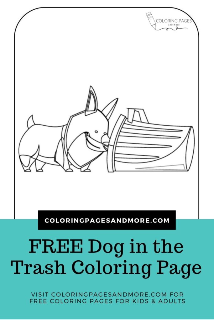 Dog in the Trash Coloring Page