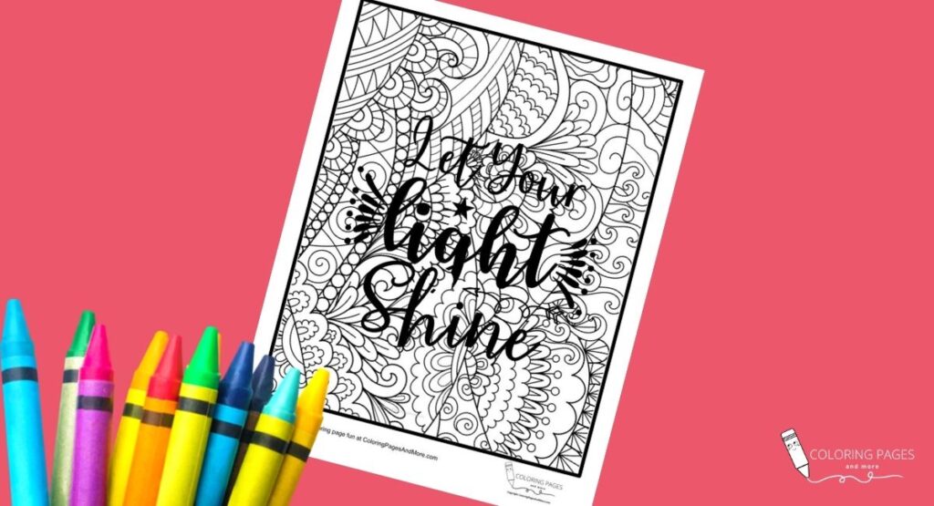 Let Your Light Shine Inspirational Coloring Page