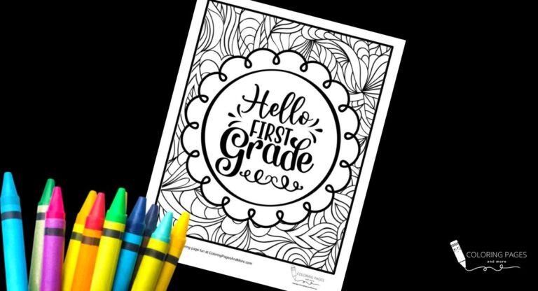 Hello First Grade Coloring Page