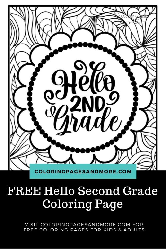 Hello Second Grade Coloring Page