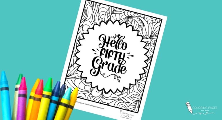 Hello Fifth Grade Coloring Page