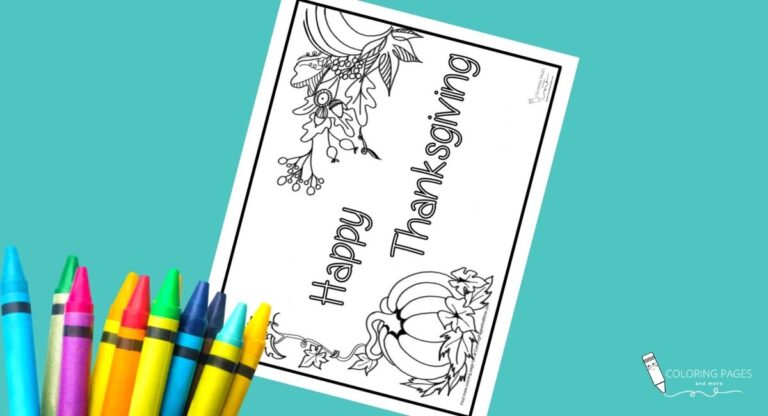 Happy Thanksgiving Coloring Page