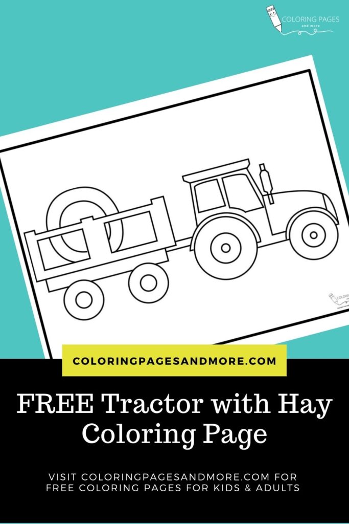 Tractor with Hay Coloring Page