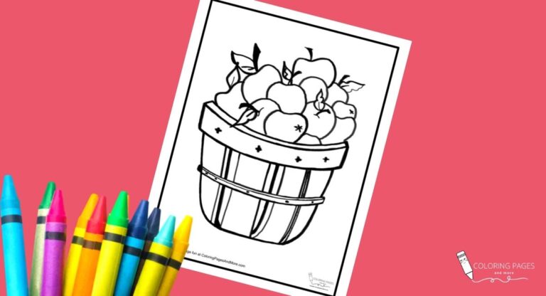 Basket of Apples Coloring Page